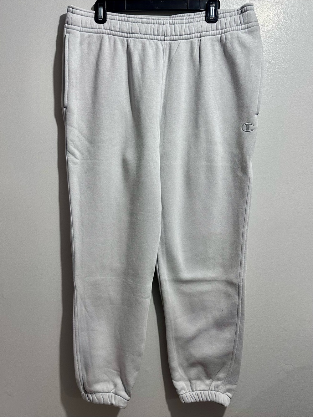 Champion Light Gray Fleece Jogger Sweatpants Size L (1262)